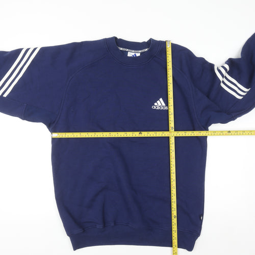 Adidas Men's Blue Crew Neck Pullover Sweatshirt Size S Regular Fit