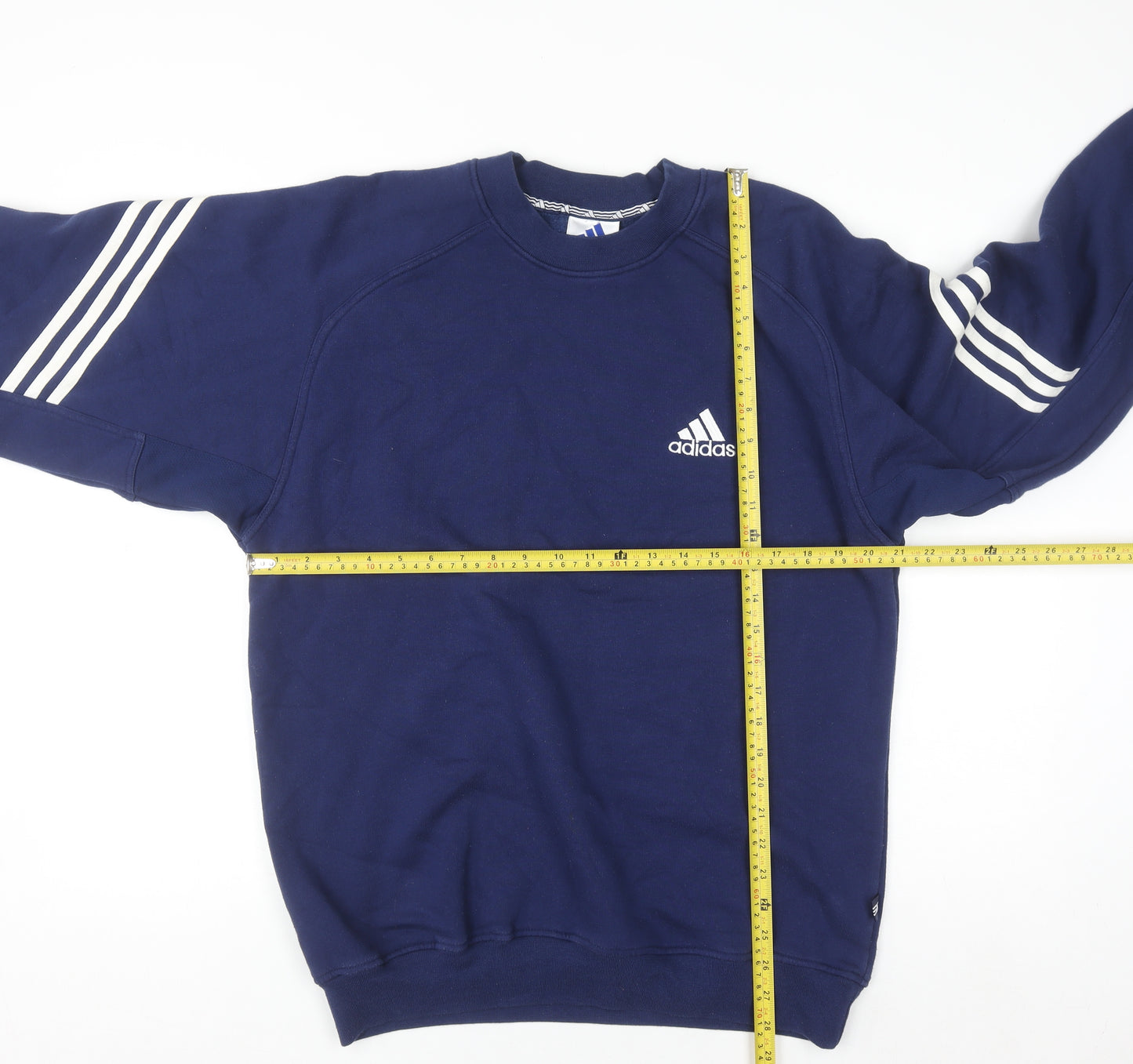 Adidas Men's Blue Crew Neck Pullover Sweatshirt Size S Regular Fit