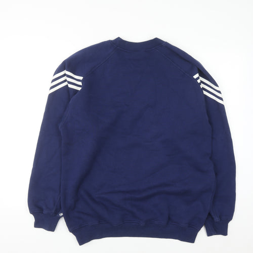 Adidas Men's Blue Crew Neck Pullover Sweatshirt Size S Regular Fit