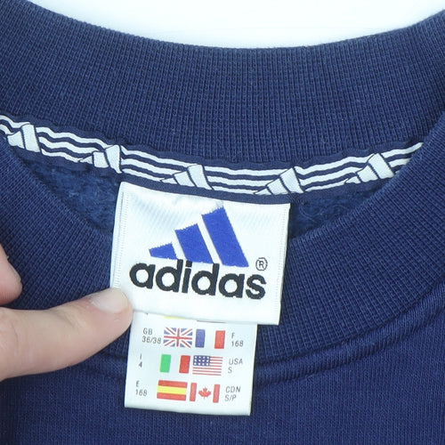 Adidas Men's Blue Crew Neck Pullover Sweatshirt Size S Regular Fit