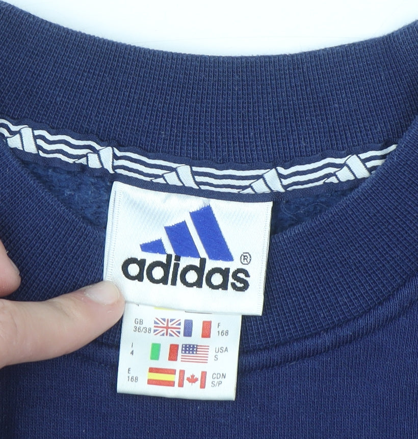 Adidas Men's Blue Crew Neck Pullover Sweatshirt Size S Regular Fit