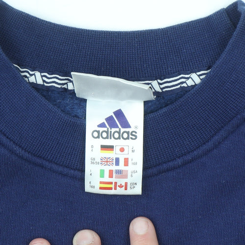 Adidas Men's Blue Crew Neck Pullover Sweatshirt Size S Regular Fit