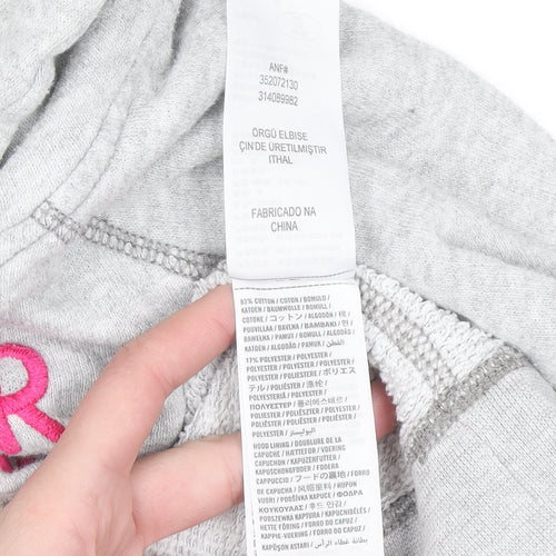 Hollister Women's Grey Hoodie Medium Stay Chill Surf Graphic