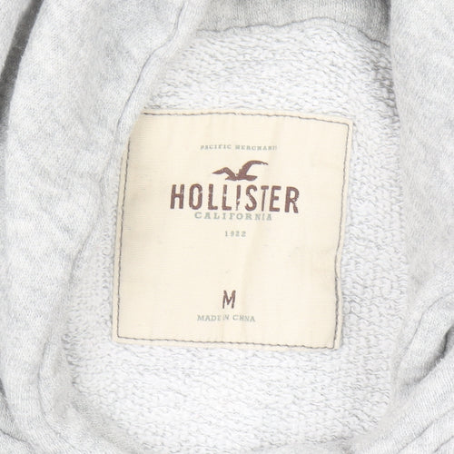 Hollister Women's Grey Hoodie Medium Stay Chill Surf Graphic
