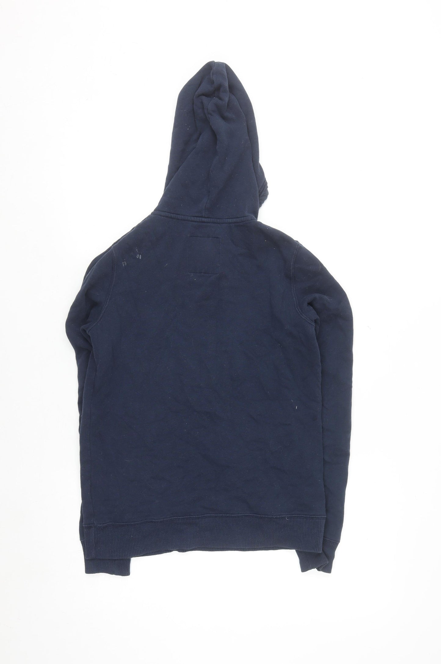 Hollister Women Navy Blue Pullover Hoodie XS Cotton Blend Logo Casual