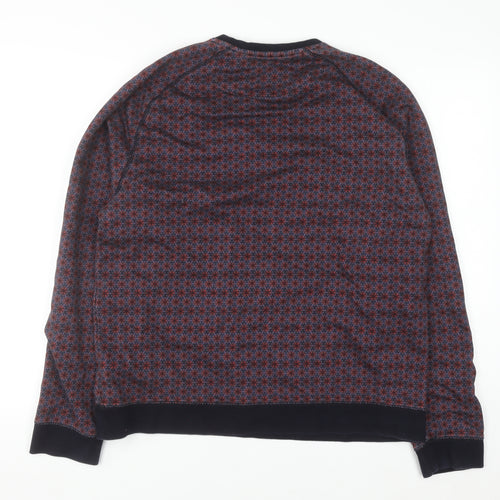 Ted Baker Women Blue Red Patterned Cotton Sweatshirt Size 14 Regular