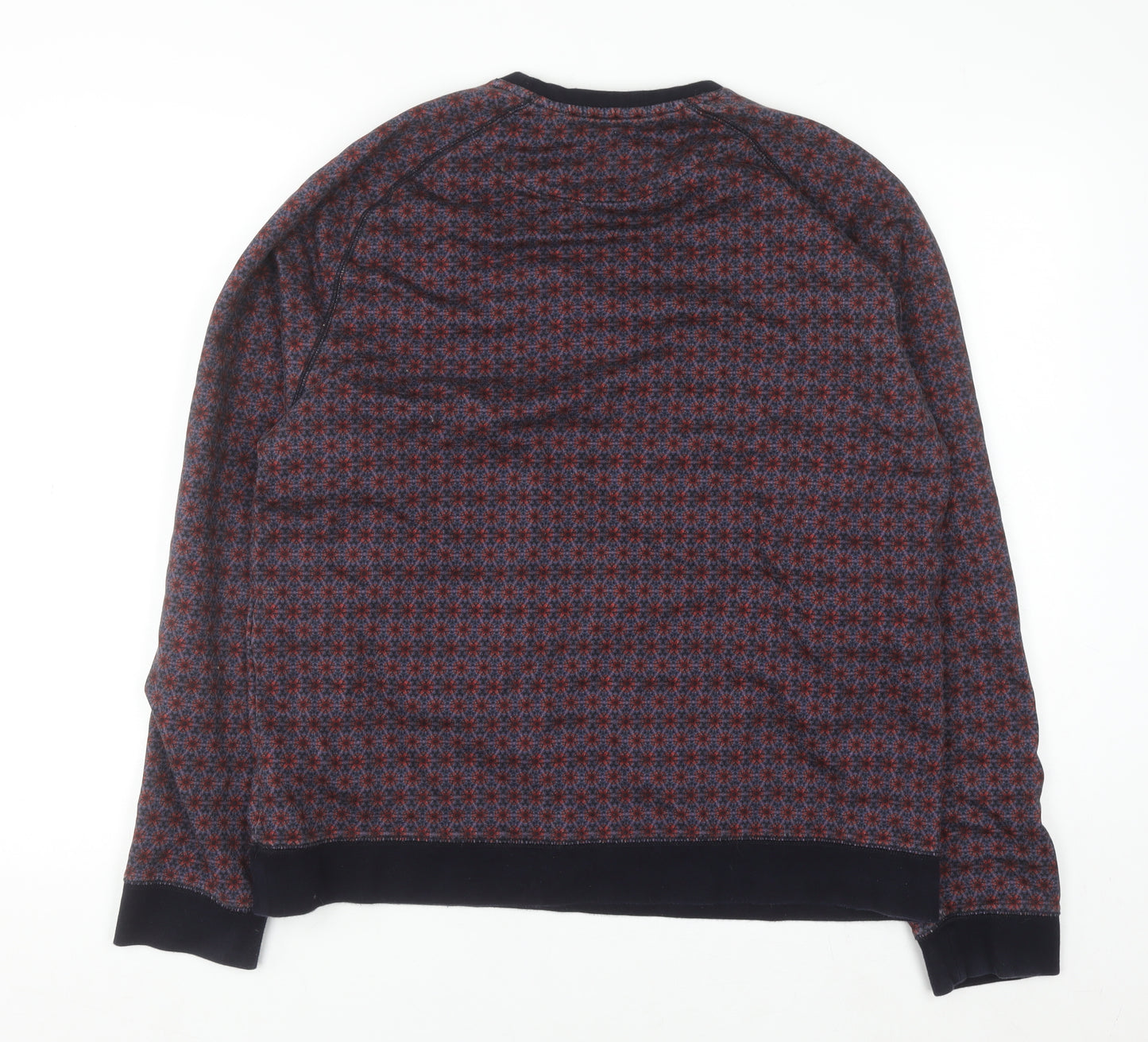 Ted Baker Women Blue Red Patterned Cotton Sweatshirt Size 14 Regular