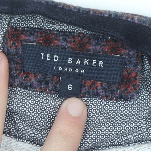 Ted Baker Women Blue Red Patterned Cotton Sweatshirt Size 14 Regular