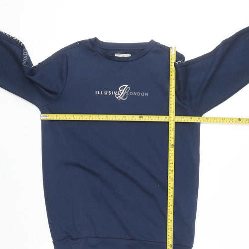 Illusive London Men's Blue Logo Crew Neck Sweatshirt Size L