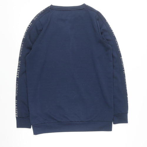 Illusive London Men's Blue Logo Crew Neck Sweatshirt Size L