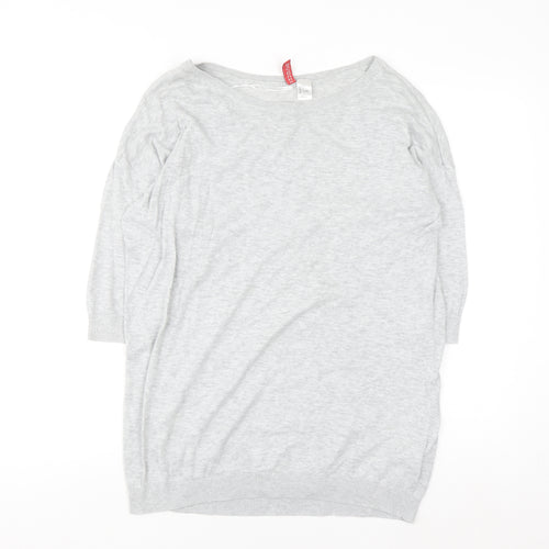 H&M Womens Light Grey Cotton Jumper Size 12