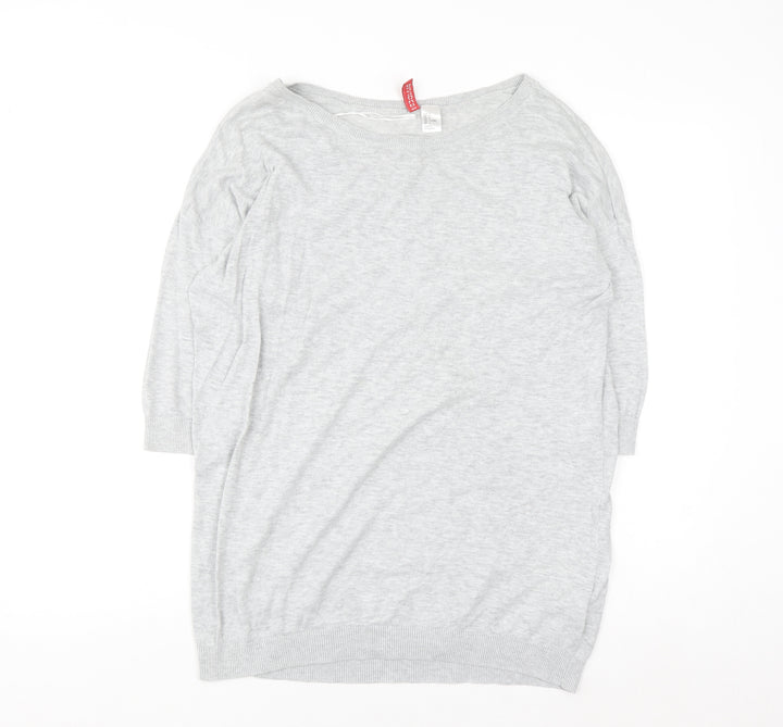 H&M Womens Light Grey Cotton Jumper Size 12