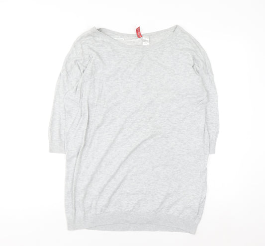 H&M Womens Light Grey Cotton Jumper Size 12