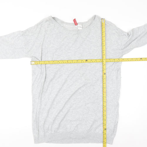 H&M Womens Light Grey Cotton Jumper Size 12
