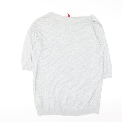 H&M Womens Light Grey Cotton Jumper Size 12