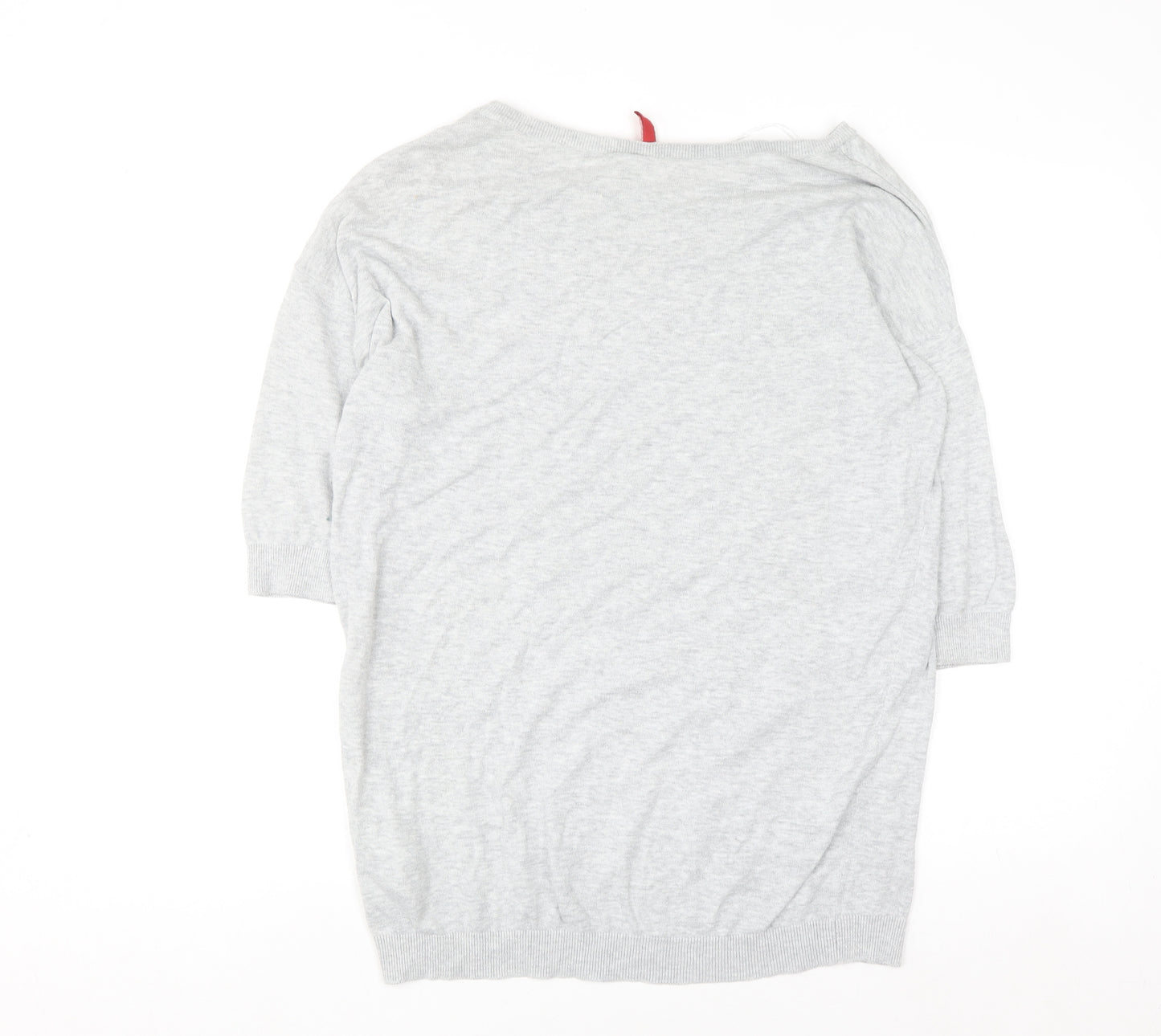 H&M Womens Light Grey Cotton Jumper Size 12