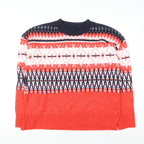 Marks and Spencer Mens Red Fair Isle Knit Jumper Medium