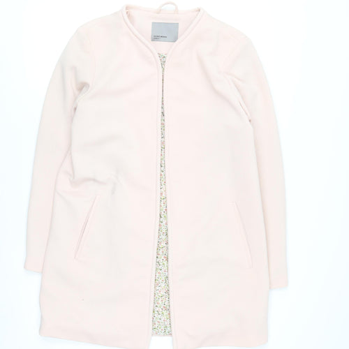 Vero Moda Women's Pink Mid-Length Open Knit Coat L