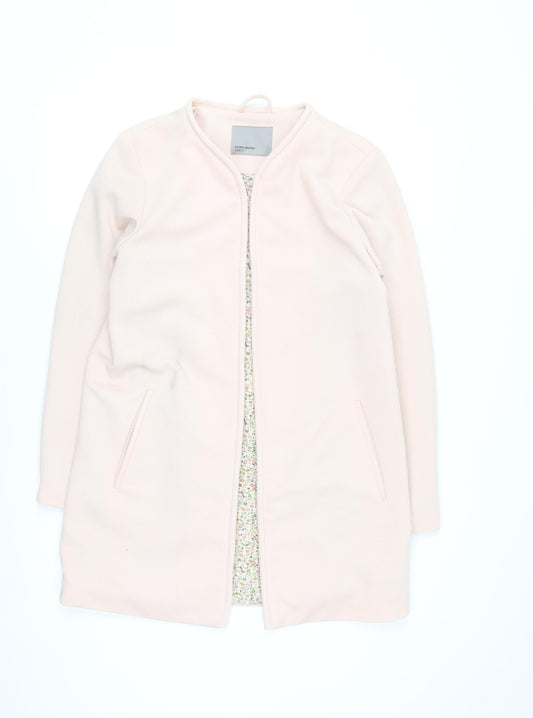 Vero Moda Women's Pink Mid-Length Open Knit Coat L