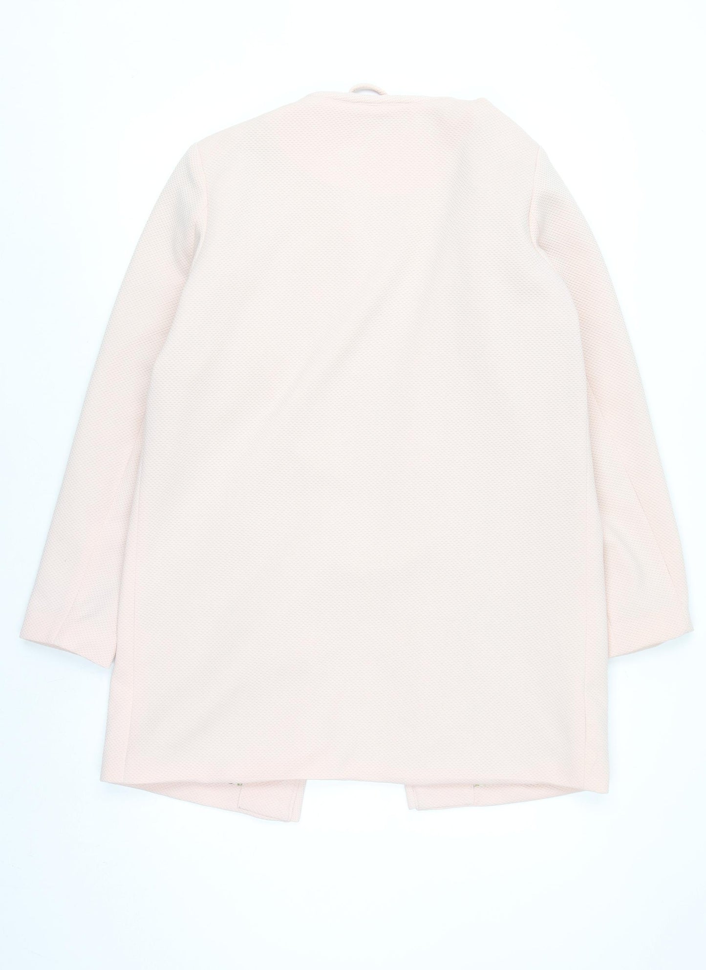 Vero Moda Women's Pink Mid-Length Open Knit Coat L