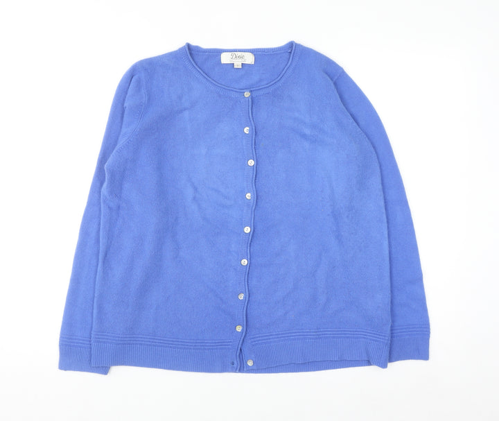 Dixie Women’s Blue Knit Cardigan Long Sleeve Size L