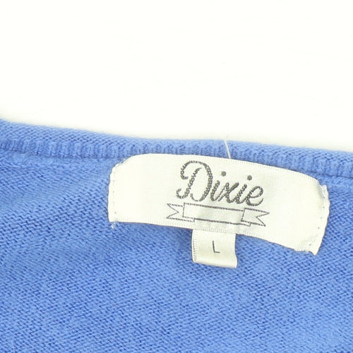 Dixie Women’s Blue Knit Cardigan Long Sleeve Size L