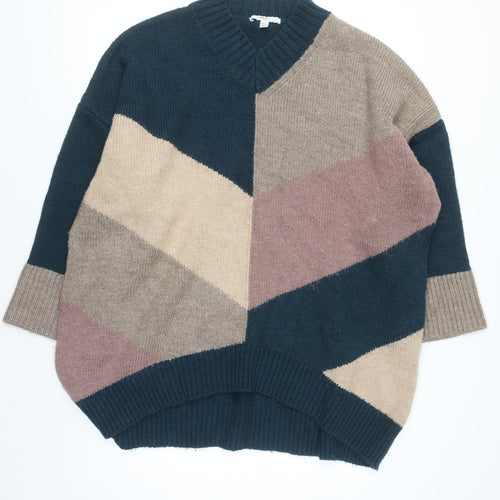Next Men's Multicoloured XL Chunky Knit V-Neck Jumper