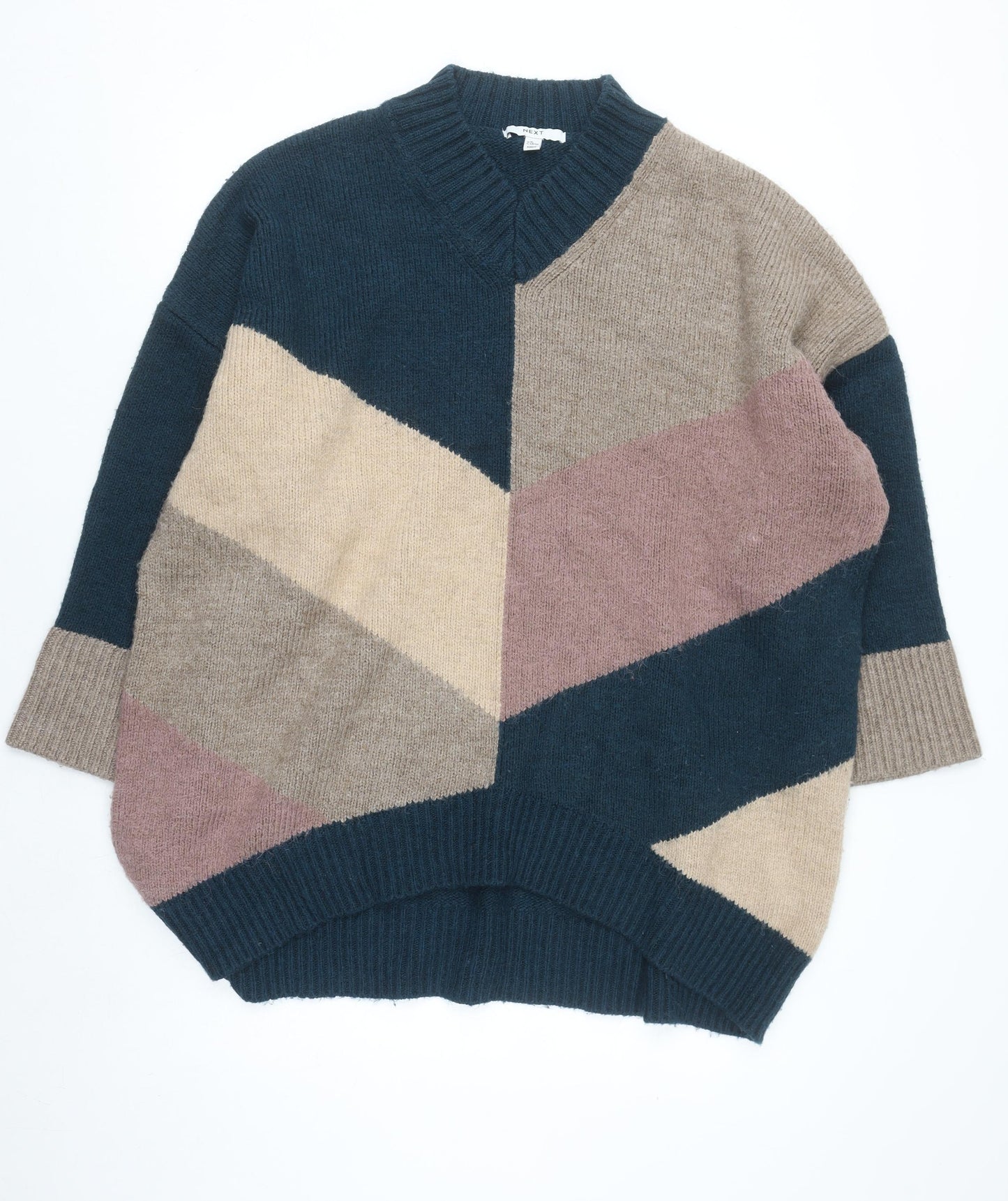 Next Men's Multicoloured XL Chunky Knit V-Neck Jumper