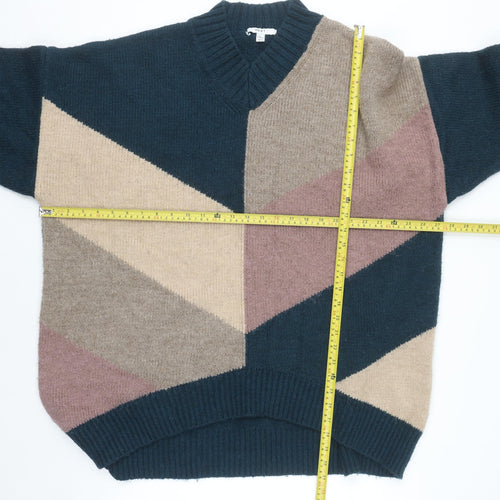 Next Men's Multicoloured XL Chunky Knit V-Neck Jumper