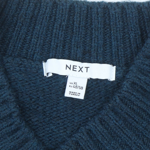 Next Men's Multicoloured XL Chunky Knit V-Neck Jumper