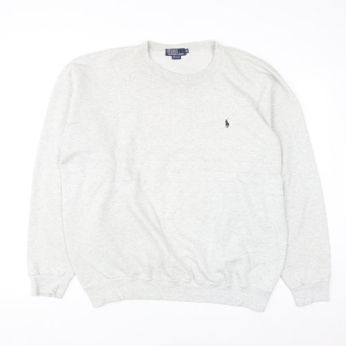 Ralph Lauren Mens Grey XL Pullover Sweatshirt Long Sleeve Classic