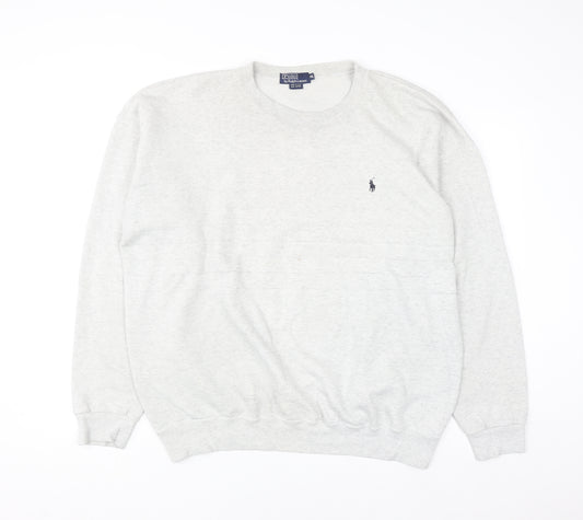 Ralph Lauren Mens Grey XL Pullover Sweatshirt Long Sleeve Classic