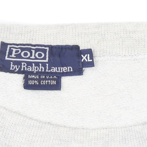 Ralph Lauren Mens Grey XL Pullover Sweatshirt Long Sleeve Classic