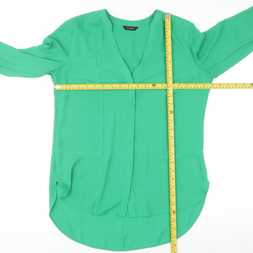 Marks and Spencer Women’s Green V-Neck Long Sleeve Blouse UK 8