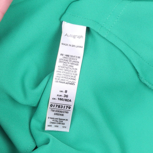 Marks and Spencer Women’s Green V-Neck Long Sleeve Blouse UK 8