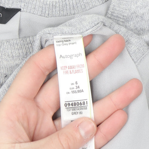 Marks and Spencer Autograph Women's Grey Cashmere Blend Pullover Jumper Size 6