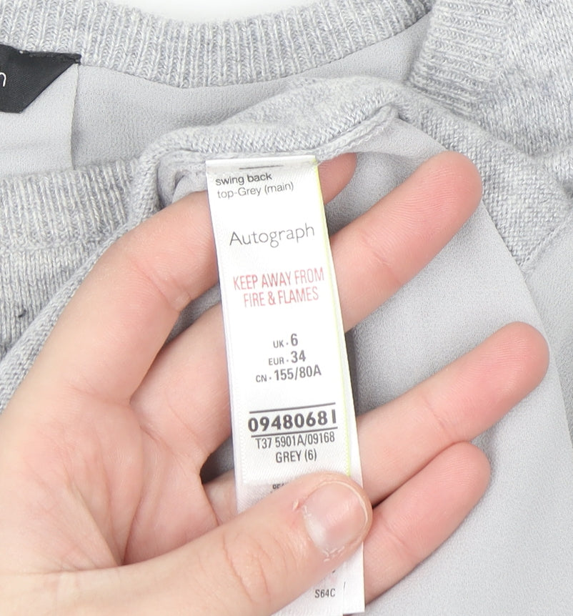 Marks and Spencer Autograph Women's Grey Cashmere Blend Pullover Jumper Size 6