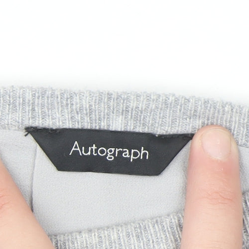 Marks and Spencer Autograph Women's Grey Cashmere Blend Pullover Jumper Size 6