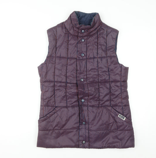 Puffa Women's Purple Striped Puffer Waistcoat Size M