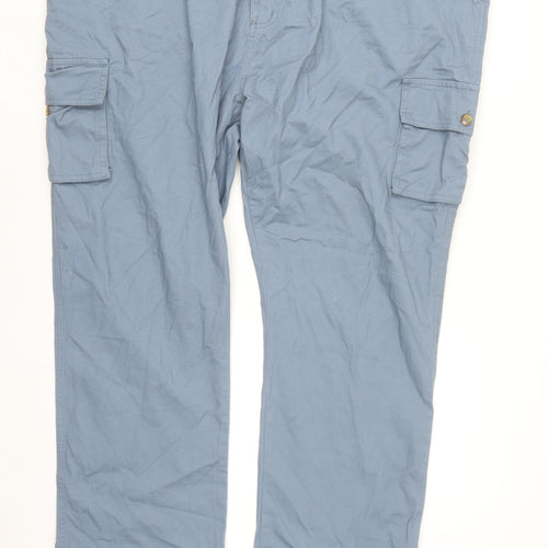 Cotton Traders Men’s Dusky Blue Cargo Trousers Size XL 48in Relaxed Fit