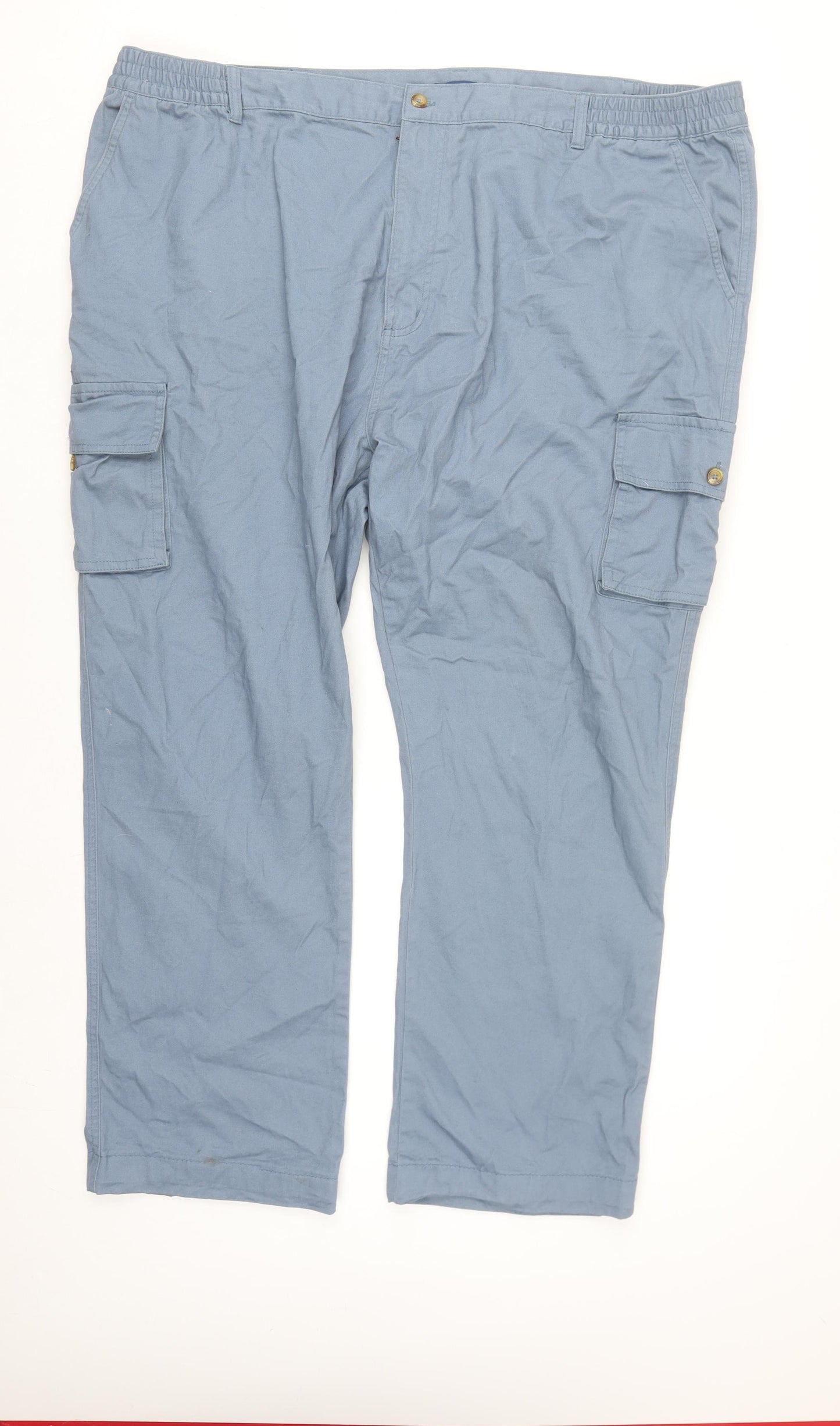 Cotton Traders Men’s Dusky Blue Cargo Trousers Size XL 48in Relaxed Fit