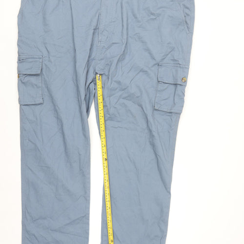 Cotton Traders Men’s Dusky Blue Cargo Trousers Size XL 48in Relaxed Fit