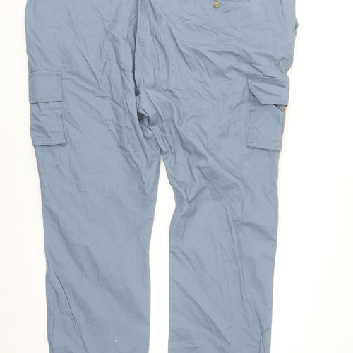 Cotton Traders Men’s Dusky Blue Cargo Trousers Size XL 48in Relaxed Fit