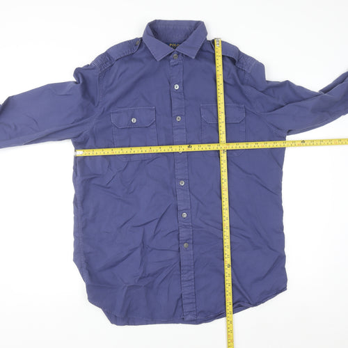 Ralph Lauren Men's Blue Twill Long Sleeve Button-Up Shirt Size L