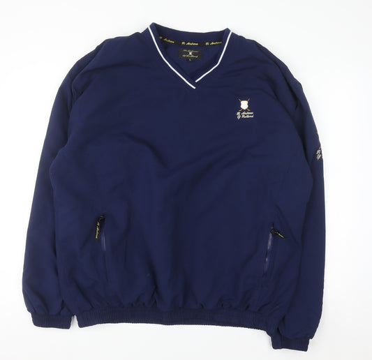 St. Andrews of Scotland Men’s Blue V-Neck Golf Pullover Sweatshirt L