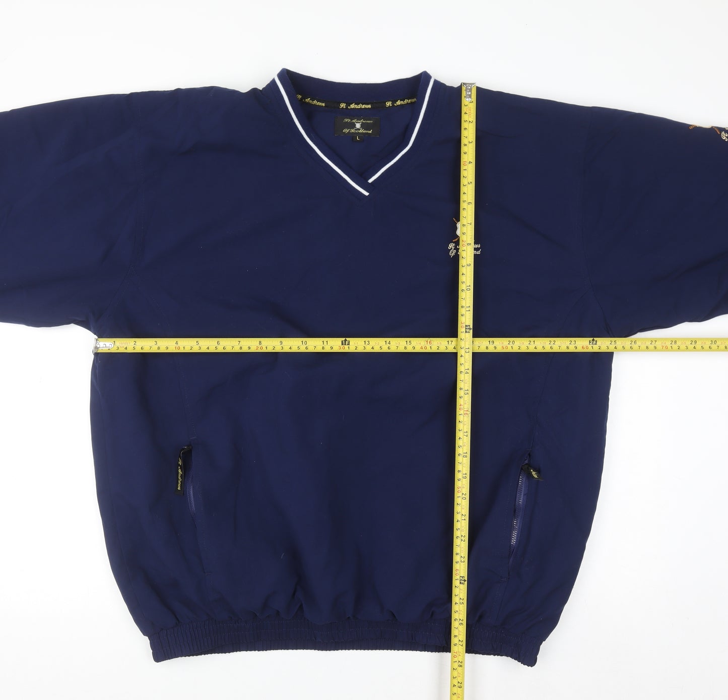 St. Andrews of Scotland Men’s Blue V-Neck Golf Pullover Sweatshirt L