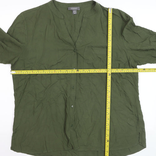 Primark Women's Green Viscose Button-Up Shirt Size 20