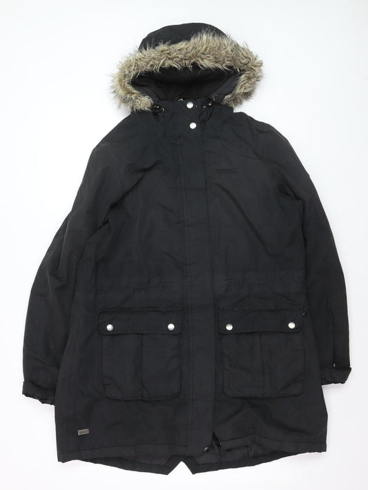 Regatta Men's Black XL Waterproof Parka Coat Hooded Faux Fur Trim