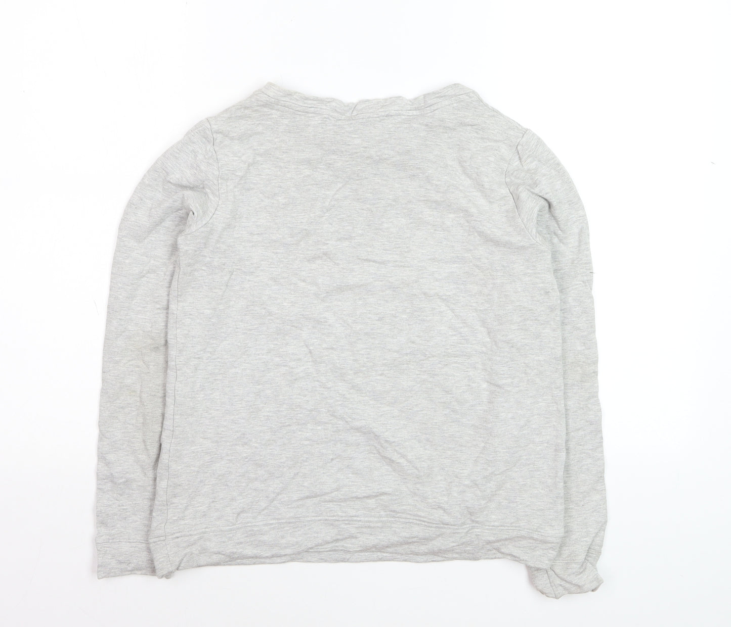 Oasis Girls Grey Floral Pullover Jumper Small Viscose Blend Long Sleeve
