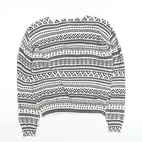 H&M Divided Women's Black & White Aztec Knit Cardigan Size 10